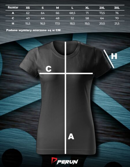 rozmiary damskie basic Koszulka damska z kolekcji marki PERUN